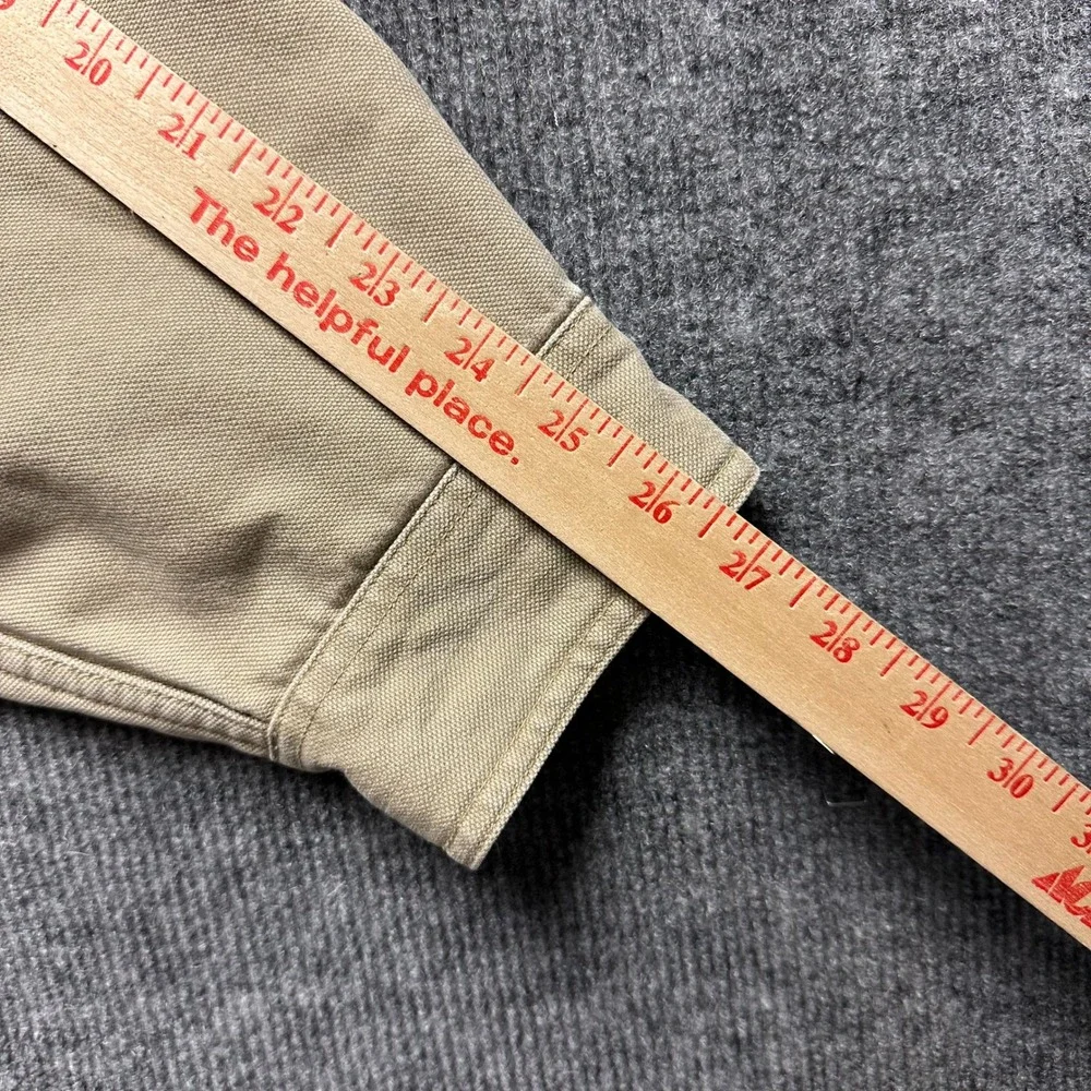 LL Bean Mens XL Tall Khaki Canvas Flannel Lined Shirt Jacket Plaid Heavy Cotton